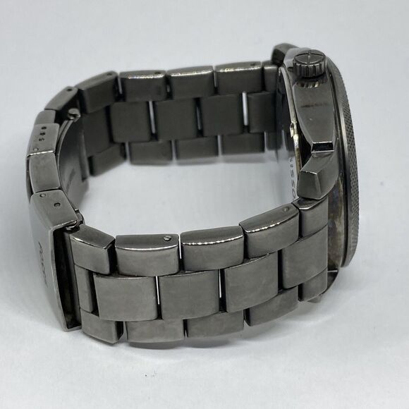 Fossil FS4774 Men's Gray Stainless Steel Analog Black Dial Quartz Watch XX404 - Picture 12 of 12
